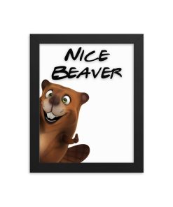 Nice Beaver Framed Toilet Bathroom Art Framed Poster Print