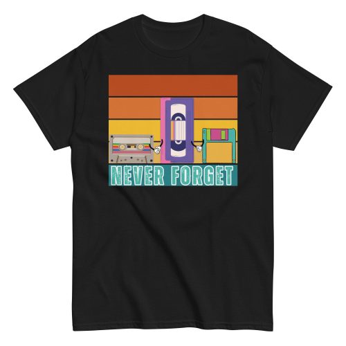 Retro 80’s Fun T-shirt 80’s Fancy Dress T-shirt Cassette VHS Floppy Disk