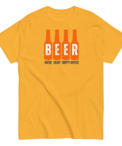 Beer T-Shirt Brew Enjoy Empty Repeat Funny Beer T-shirt