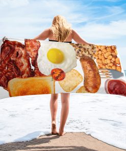 Fried Breakfast Beach Towel