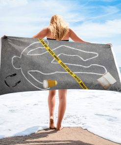 Crime Scene Beach Towel novelty Funny Beach Towels - Image 6