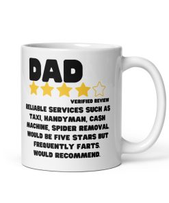 Father’s Day Mug Dad Reviews Funny Dad Birthday Mug