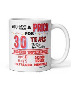 30th Birthday Mug You Have Been A Prick Funny Rude 30th Mug