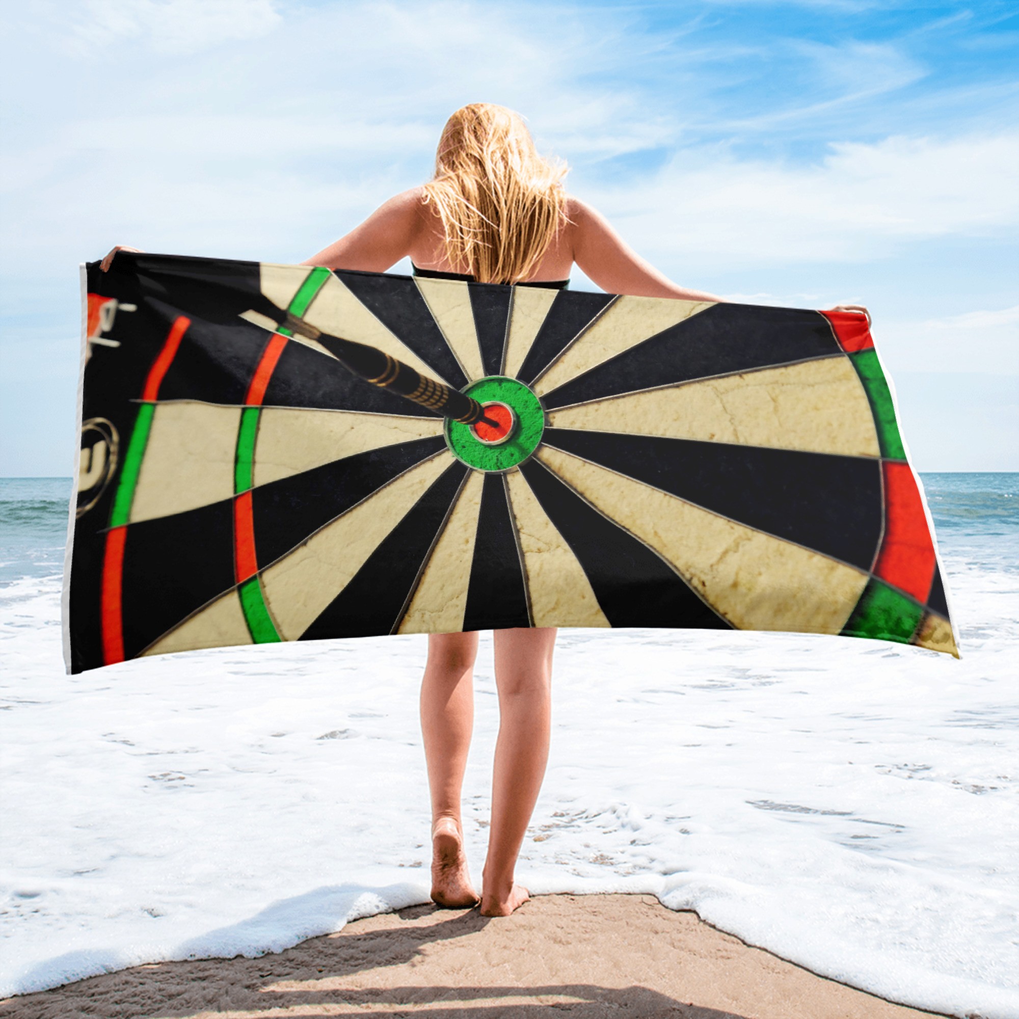 Darts Beach Towel – Bullseye Funny Beach Towels