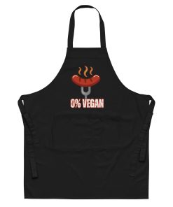 Funny BBQ Apron For Him – 0% Vegan BBQ Apron