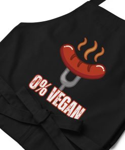 Funny BBQ Apron For Him – 0% Vegan BBQ Apron