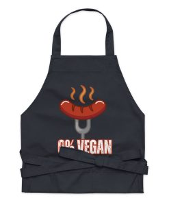 Funny BBQ Apron For Him – 0% Vegan BBQ Apron