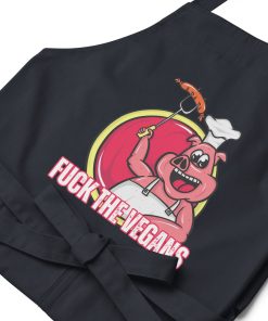 Funny BBQ Apron Fuck The Vegans Pig Logo