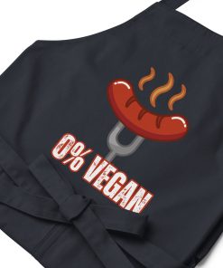 Funny BBQ Apron For Him – 0% Vegan BBQ Apron