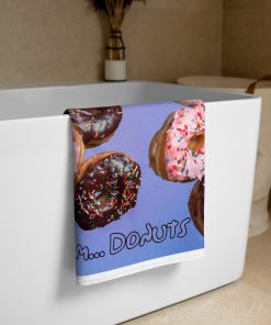 Donuts Beach Towel – Mmm Donuts Funny Beach Towels
