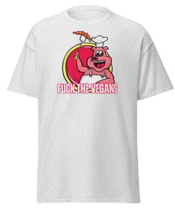 Funny BBQ T-shirt Gift – Fuck The Vegans – Pig BBQ Logo