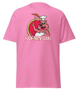 Funny BBQ T-shirt Gift – Fuck The Vegans – Pig BBQ Logo