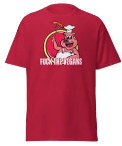 Funny BBQ T-shirt Gift – Fuck The Vegans – Pig BBQ Logo