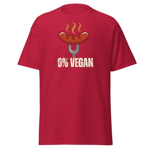 Fun BBQ T-shirt For Him – 0% Vegan – Sausage T-shirt