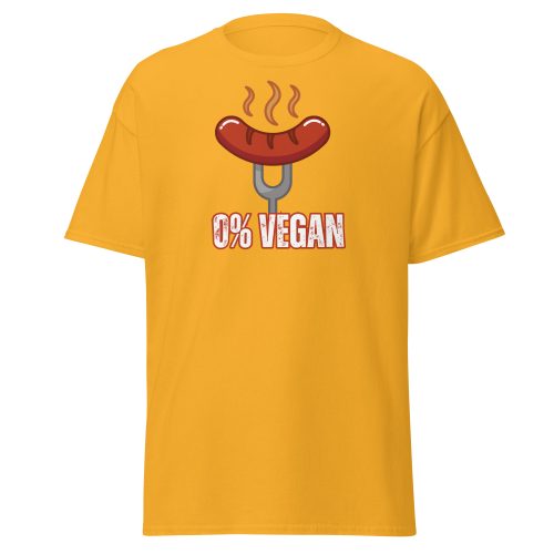 Fun BBQ T-shirt For Him – 0% Vegan – Sausage T-shirt
