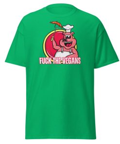 Funny BBQ T-shirt Gift – Fuck The Vegans – Pig BBQ Logo