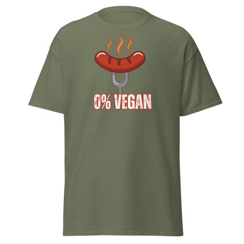 Fun BBQ T-shirt For Him – 0% Vegan – Sausage T-shirt