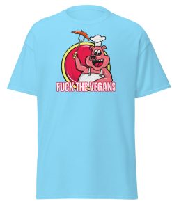 Funny BBQ T-shirt Gift – Fuck The Vegans – Pig BBQ Logo
