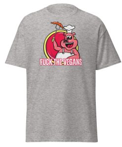 Funny BBQ T-shirt Gift – Fuck The Vegans – Pig BBQ Logo