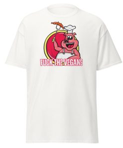 Funny BBQ T-shirt Gift – Fuck The Vegans – Pig BBQ Logo
