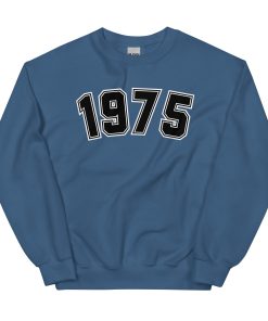 1975 Birthday Year Number College Style Sweatshirt for Men