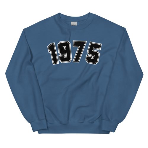 1975 Birthday Year Number College Style Sweatshirt for Men
