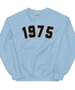 Blue 1975 Birthday Year Number College Style Sweatshirt for Men