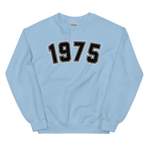 Blue 1975 Birthday Year Number College Style Sweatshirt for Men