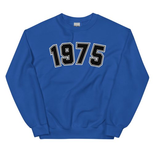 1975 Birthday Year Number College Style Sweatshirt for Men