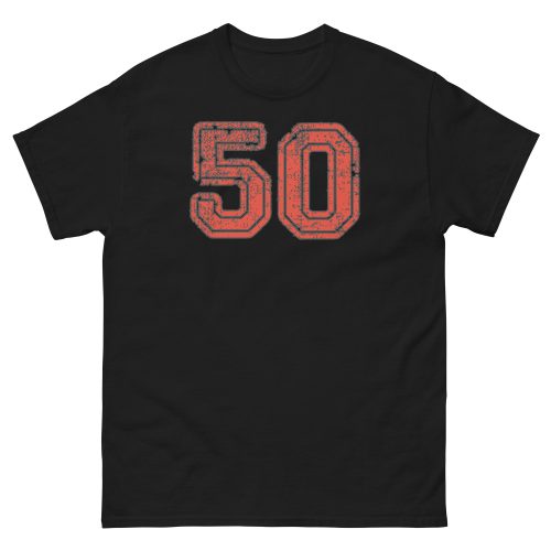 50 T-shirt 50th Birthday T-shirt College Style Worn Look
