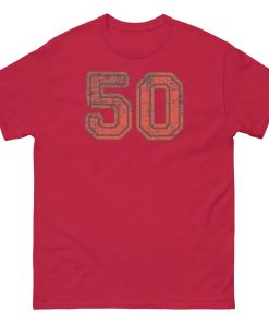 50 T-shirt 50th Birthday T-shirt College Style Worn Look