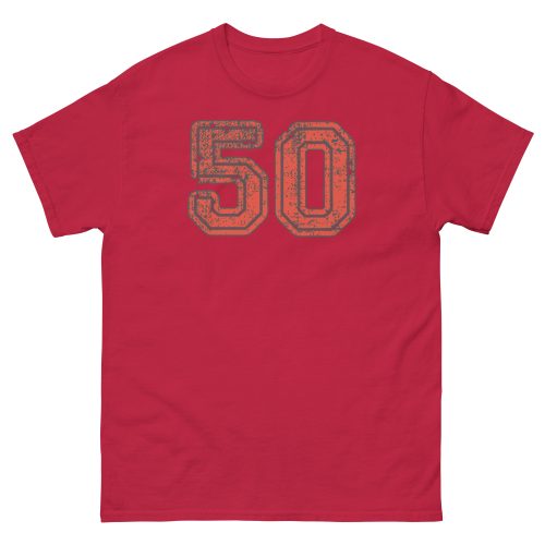 50 T-shirt 50th Birthday T-shirt College Style Worn Look