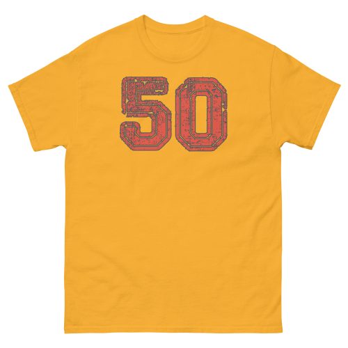 50 T-shirt 50th Birthday T-shirt College Style Worn Look
