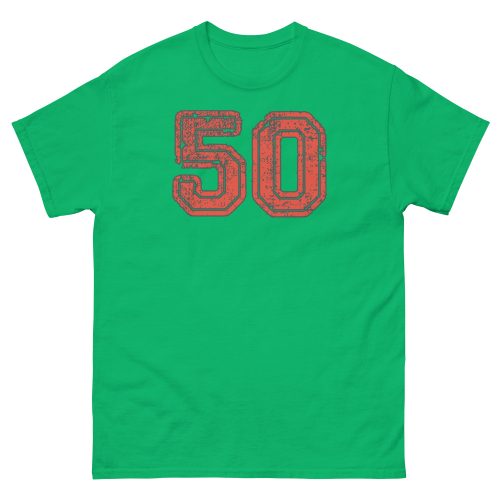 50 T-shirt 50th Birthday T-shirt College Style Worn Look