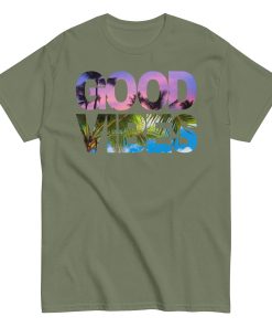 Good Vibes T-shirt Summer Sunset Palm Tree Cool T-shirt