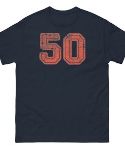 50 T-shirt 50th Birthday T-shirt College Style Worn Look