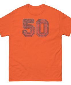 50 T-shirt 50th Birthday T-shirt College Style Worn Look