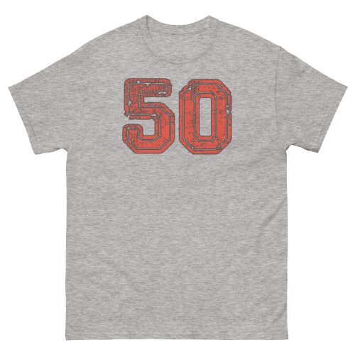 50 T-shirt 50th Birthday T-shirt College Style Worn Look