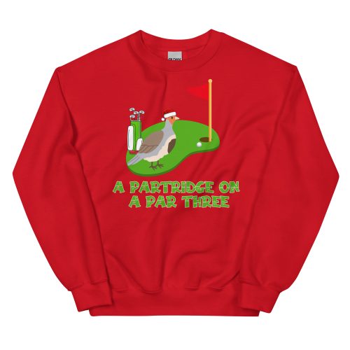 Funny Golf Christmas Jumper Day Sweatshirt Partridge Par 3
