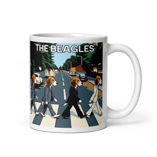 The Beagles – Abbey Road Beatles image with Dogs Mug