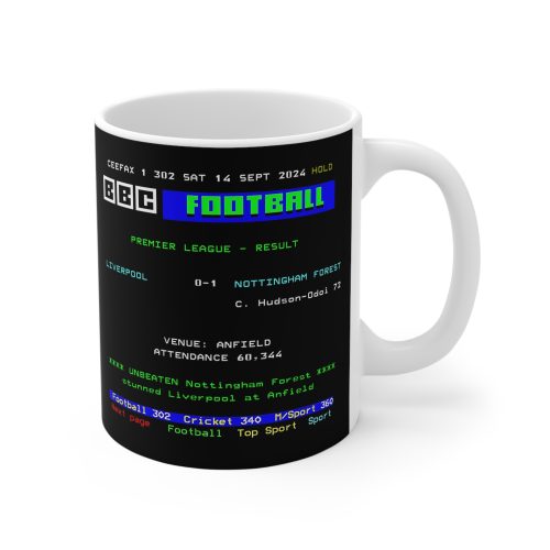 Liverpool 0-1 Nottingham Forest Result Anfield Ceefax Teletext Mug