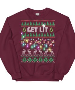 Get Lit Christmas Jumper Funny Festive Sweatshirt