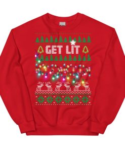 Get Lit Christmas Jumper Funny Festive Sweatshirt