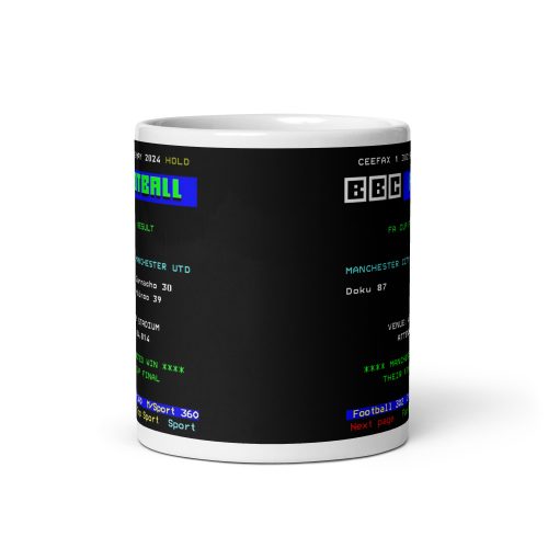 Manchester Utd 2024 FA Cup Final Ceefax Mug