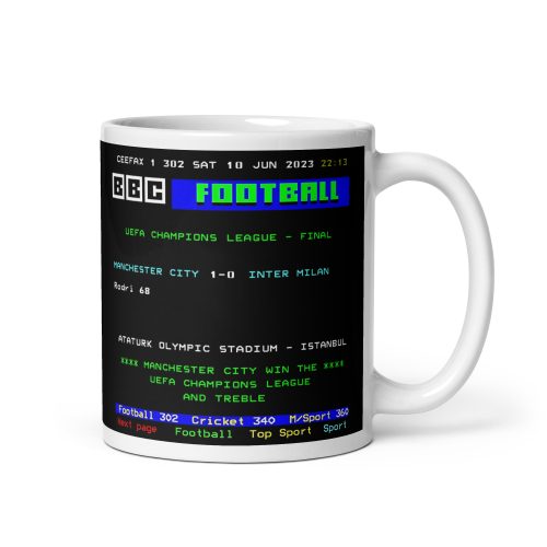 Ceefax Mug 2023 UEFA Champions League Manchester City Inter