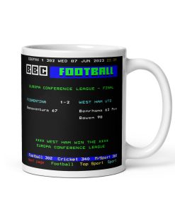 West Ham Fiorentina Europa Conference League Ceefax Teletext Mug