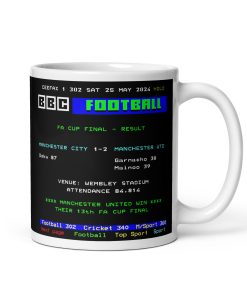 Manchester Utd 2024 FA Cup Final Ceefax Mug