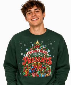 I'm only here for the presents funny christmas jumpers