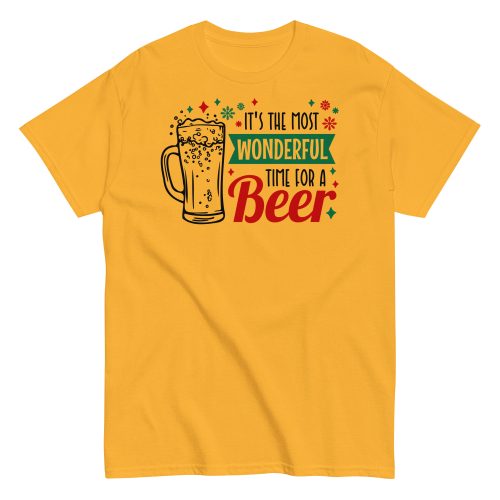 Christmas T-shirt Men’s It’s The Most Wonderful Time For A Beer
