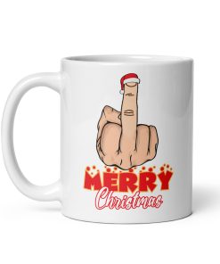 Middle Finger Merry Christmas Mug Rude Christmas Mug